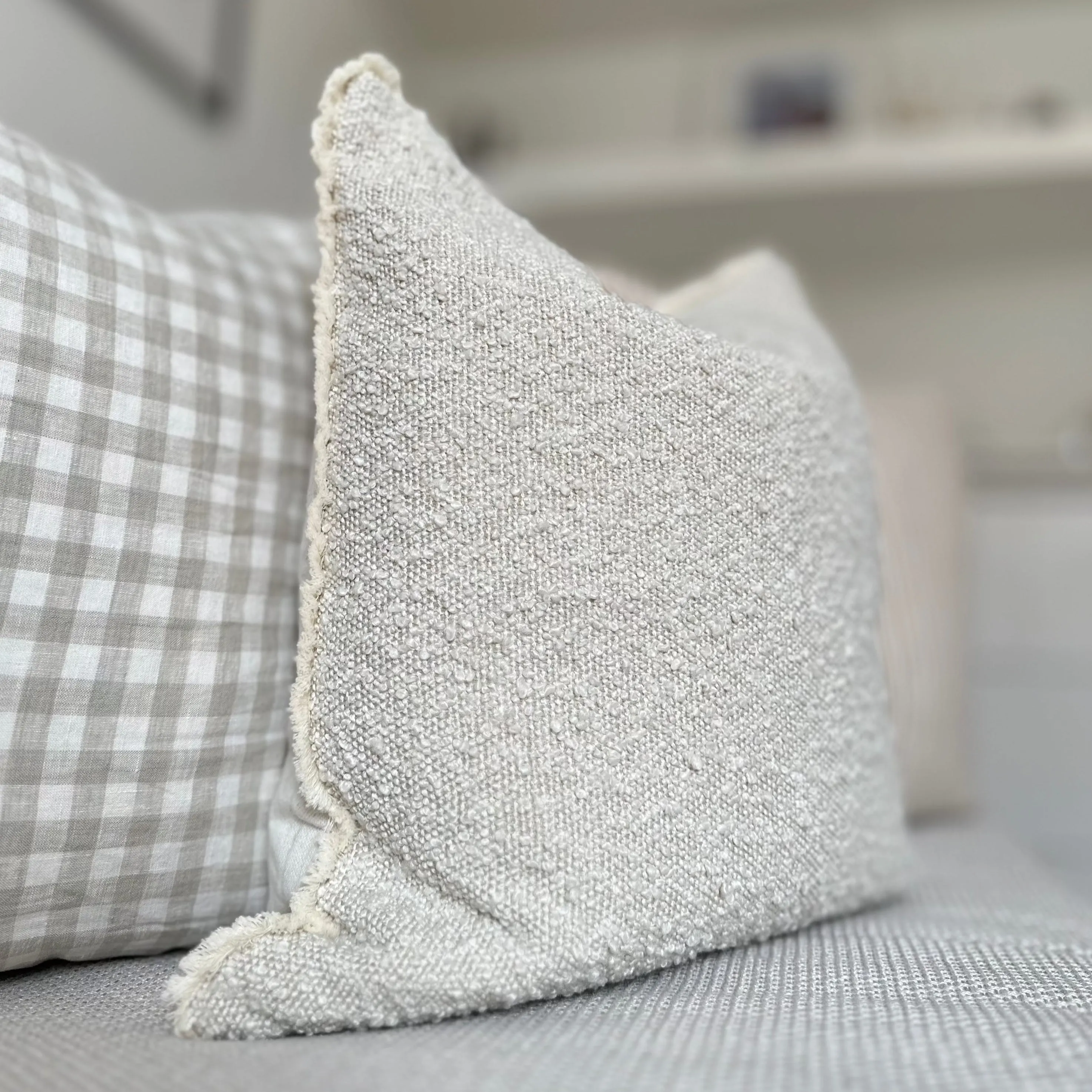 Square Cream Boucle Cushion 45x45cm