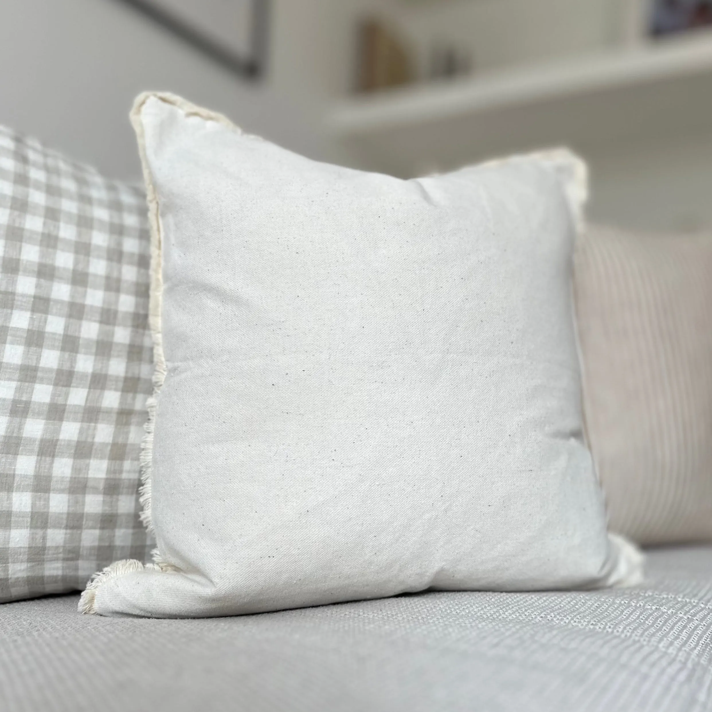Square Cream Boucle Cushion 45x45cm