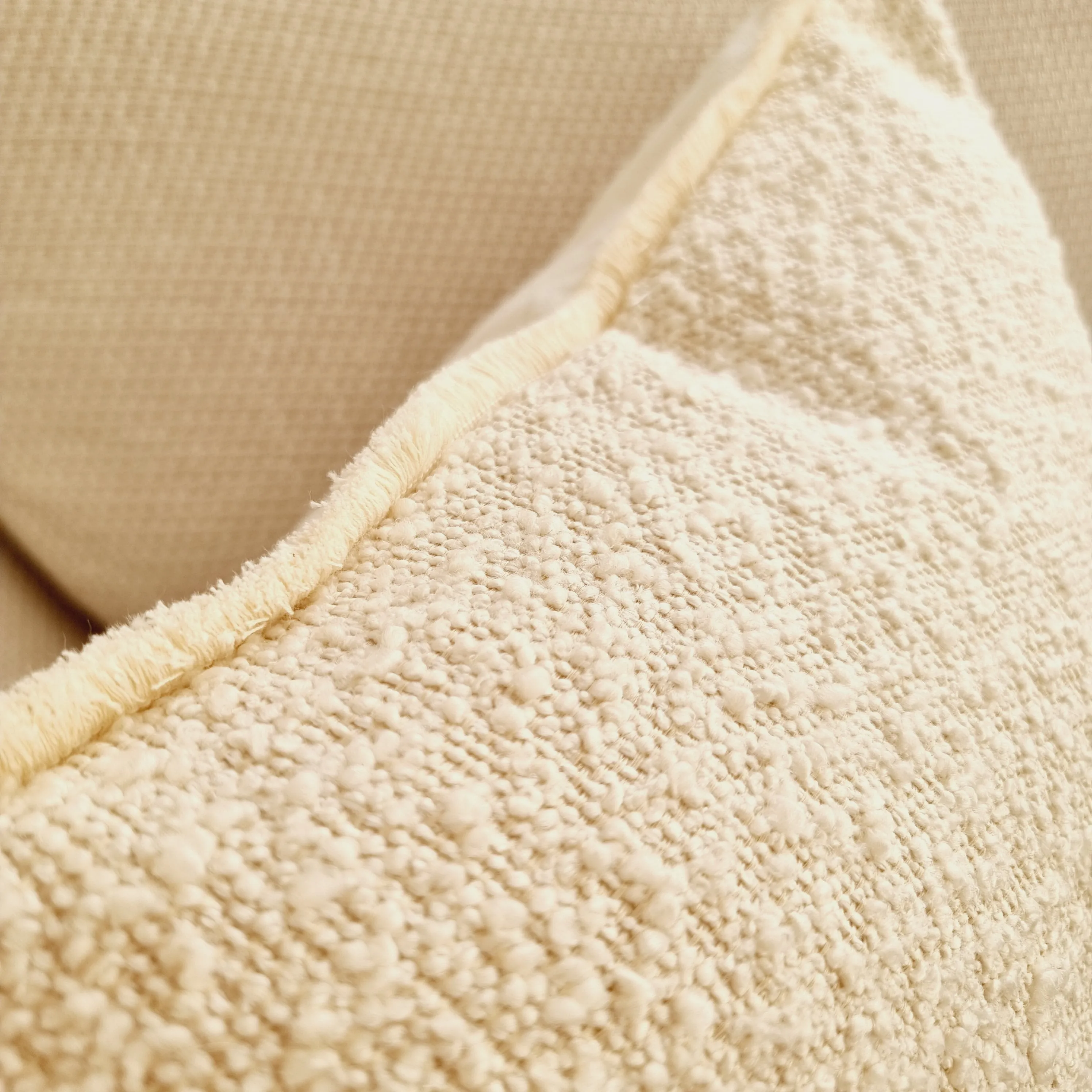 Square Cream Boucle Cushion 45x45cm