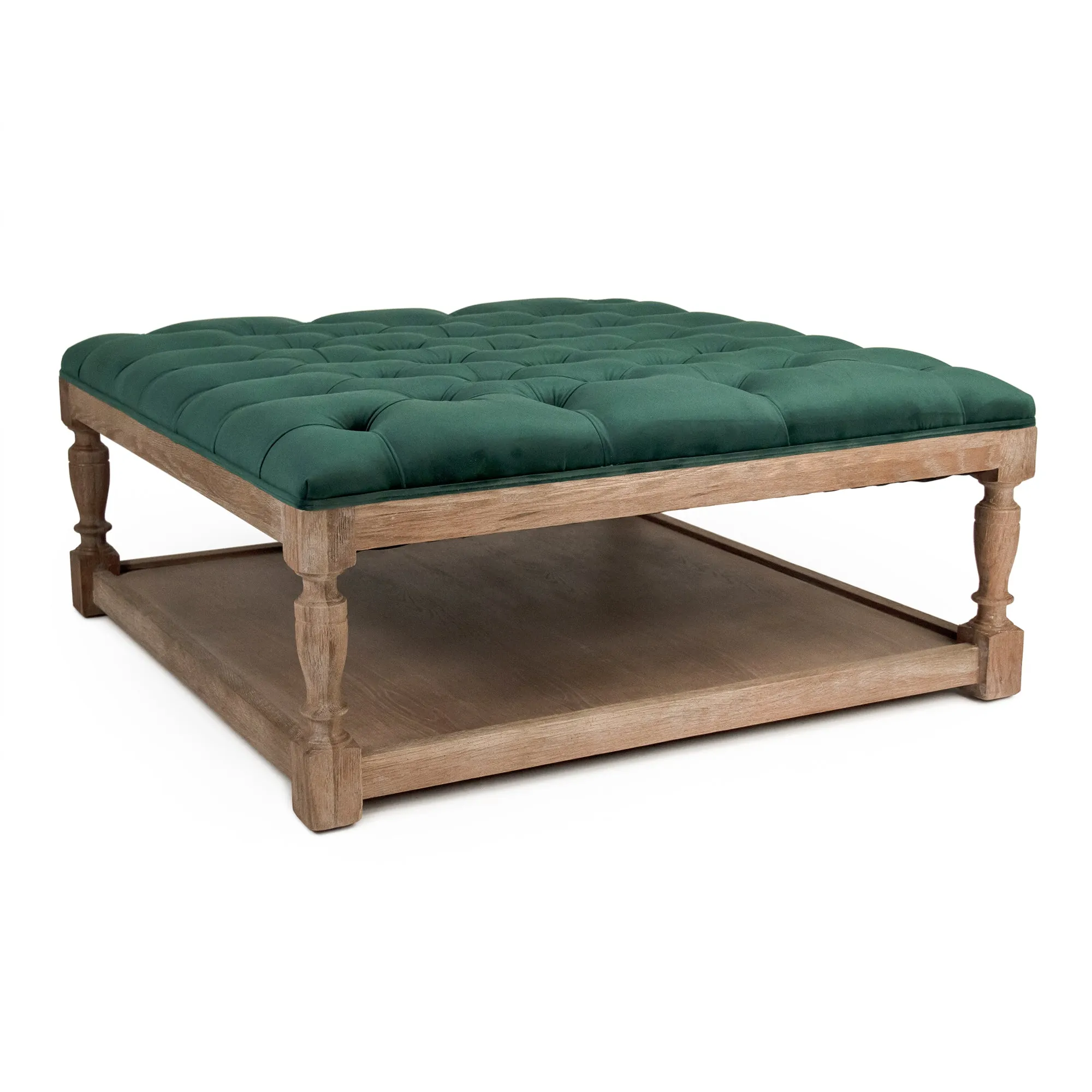 Square Tufted Ottoman by Zentique