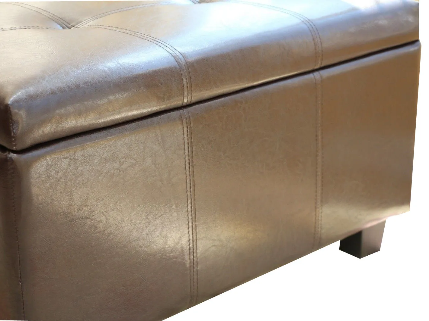 Storage Coffee Ottoman Dark Brown Espresso & Black - Lift Top Bench
