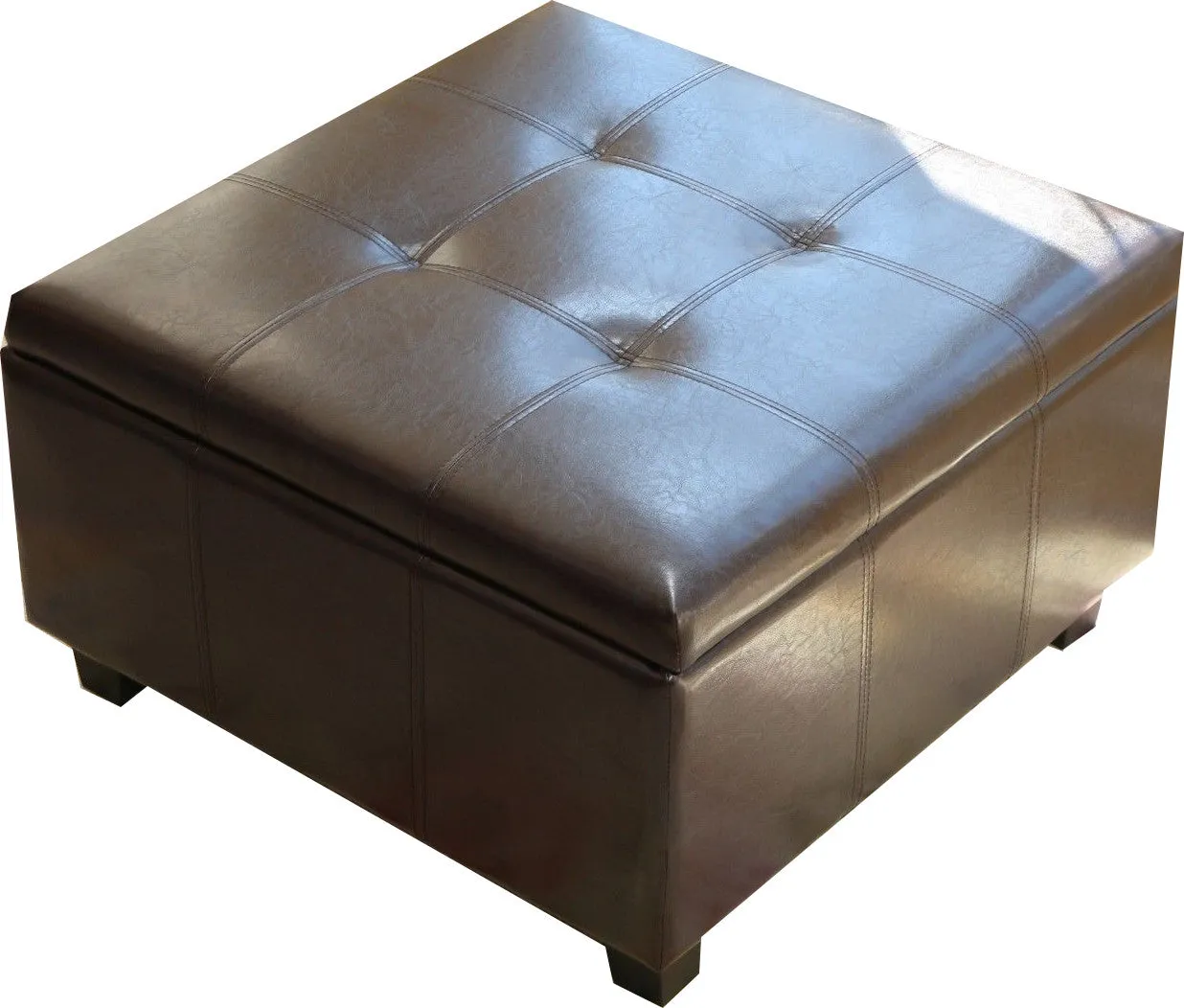 Storage Coffee Ottoman Dark Brown Espresso & Black - Lift Top Bench