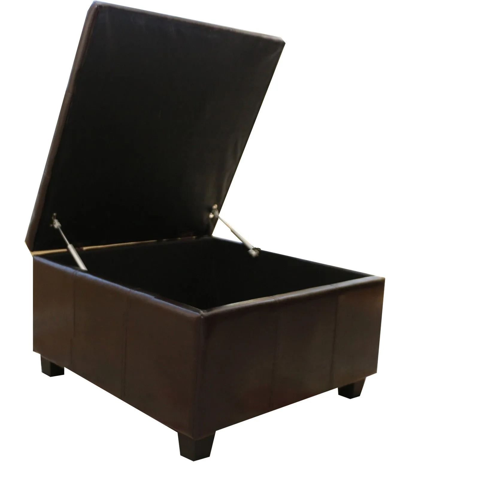 Storage Coffee Ottoman Dark Brown Espresso & Black - Lift Top Bench