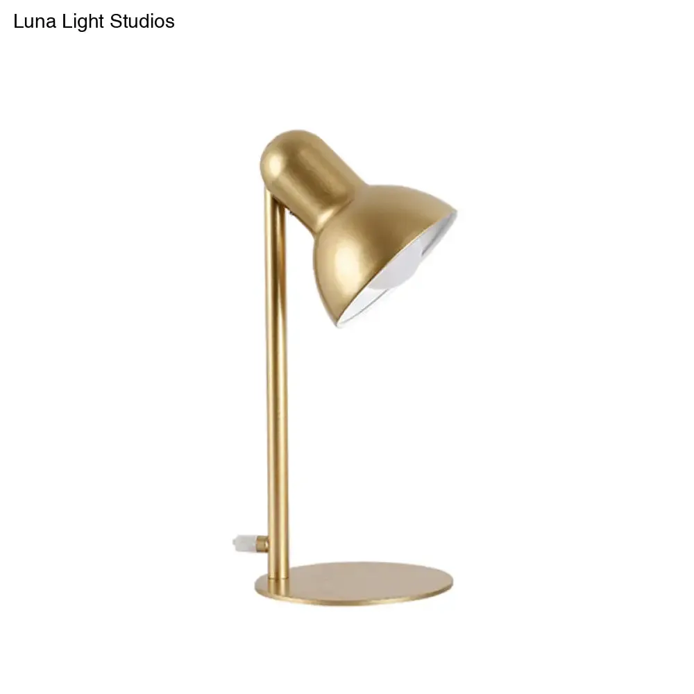 Stylish Black/White Metal Dome Shade Desk Lamp with Standing Bedside Lighting - Loft Design, 1 Bulb