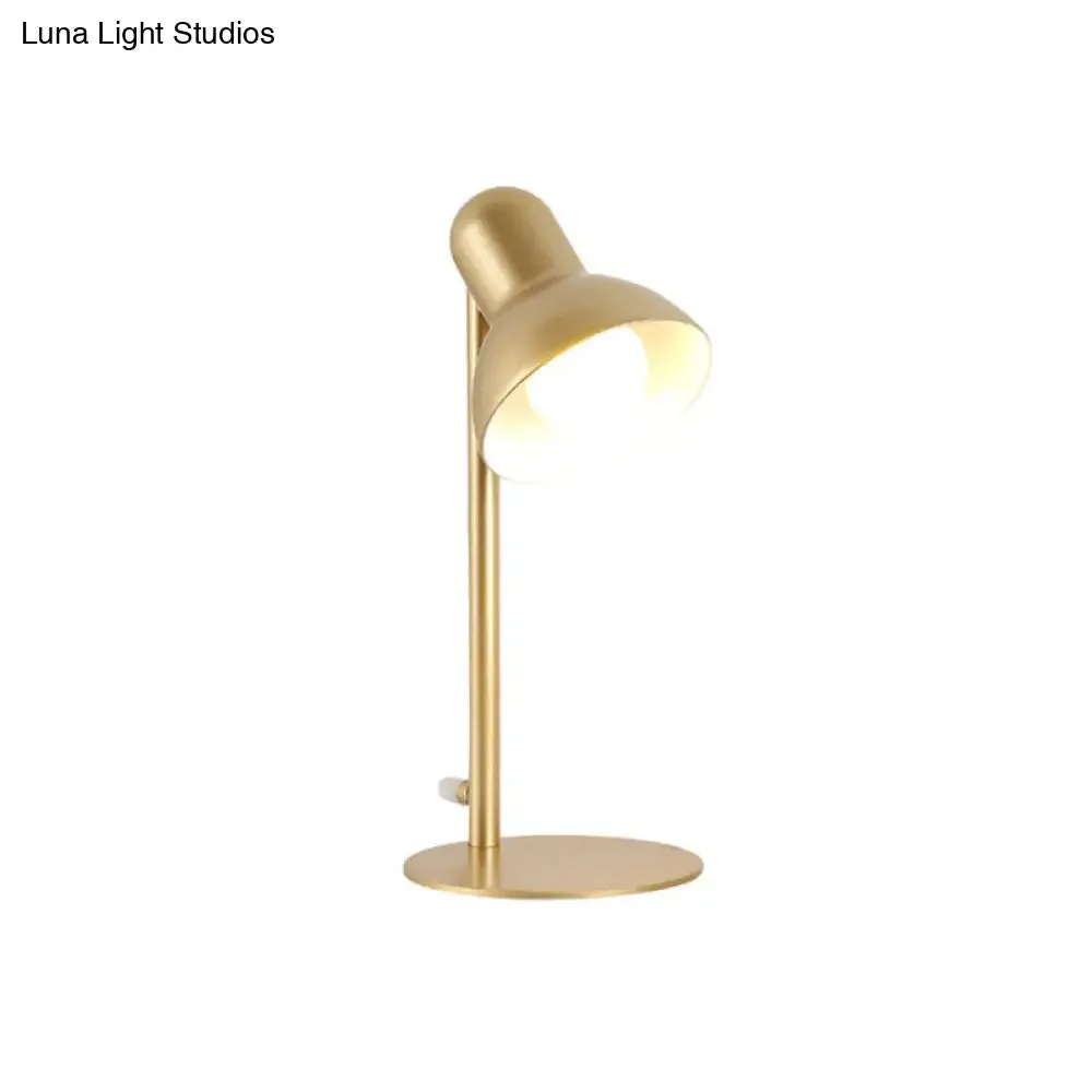 Stylish Black/White Metal Dome Shade Desk Lamp with Standing Bedside Lighting - Loft Design, 1 Bulb