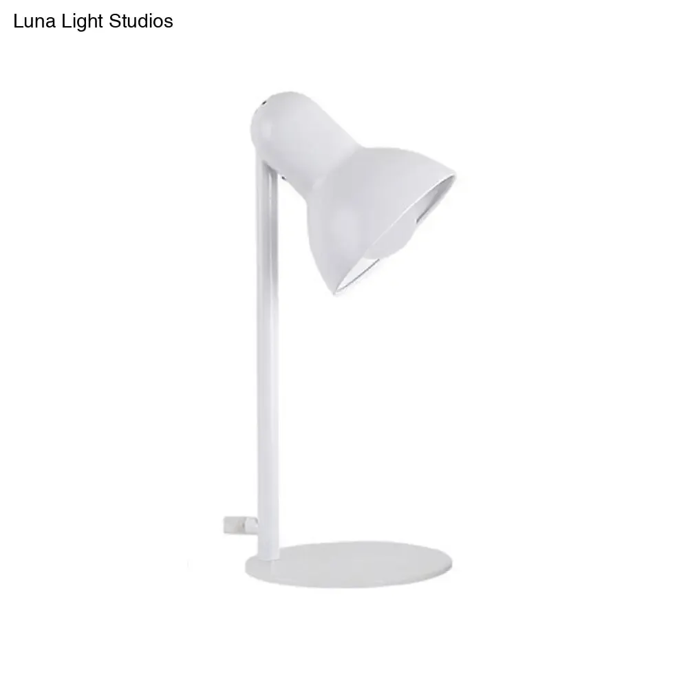 Stylish Black/White Metal Dome Shade Desk Lamp with Standing Bedside Lighting - Loft Design, 1 Bulb
