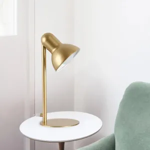 Stylish Black/White Metal Dome Shade Desk Lamp with Standing Bedside Lighting - Loft Design, 1 Bulb