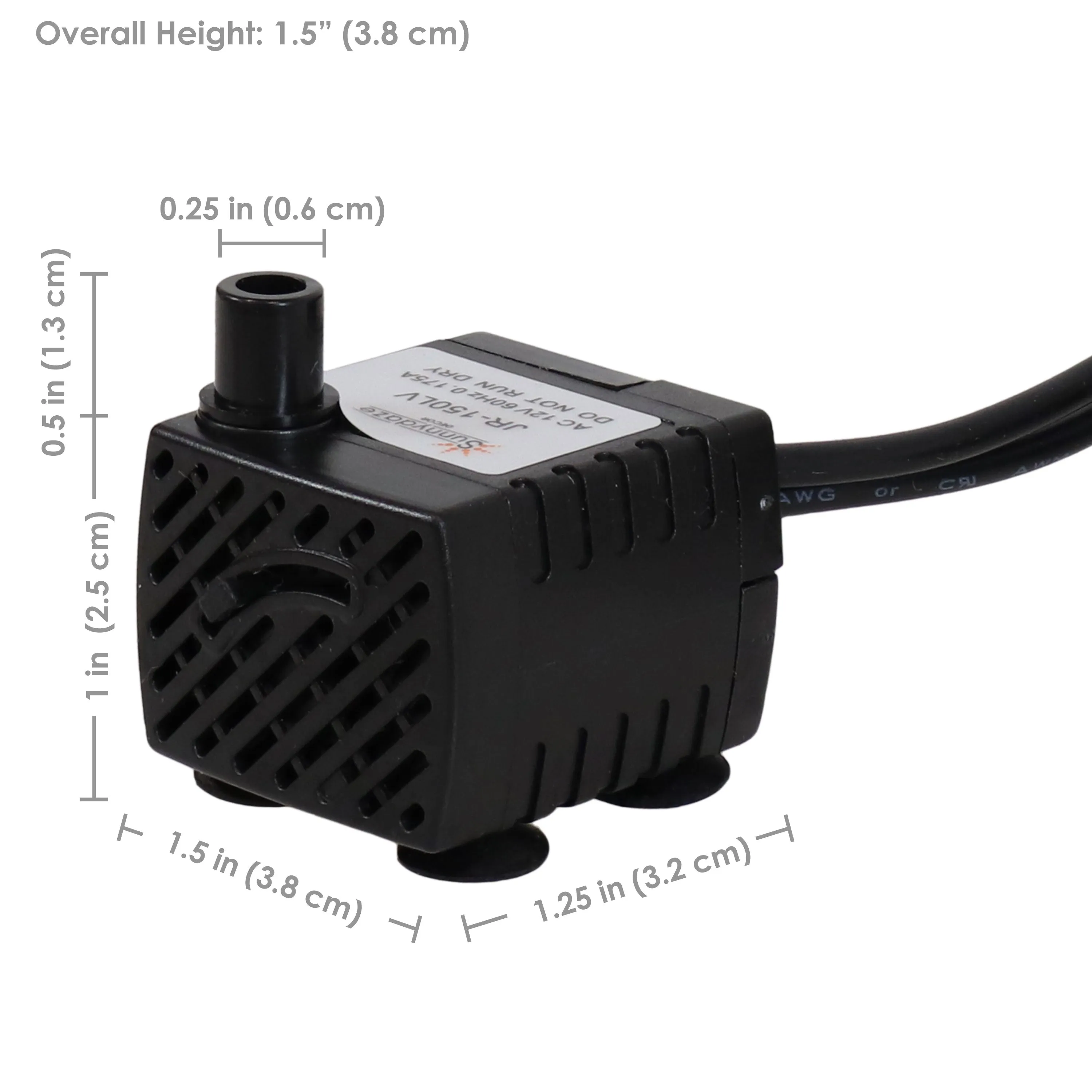 Sunnydaze 12-Volt Electric Fountain Pump with 6 LED Lights - White - 40 GPH