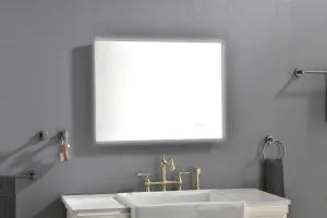Super Bright Led Bathroom Mirror with Lights,Metal Frame Mirror Wall Mounted Lighted Vanity Mirrors Dimmable Led Mirror for Makeup,Horizontal or vertical/GunGray Metal