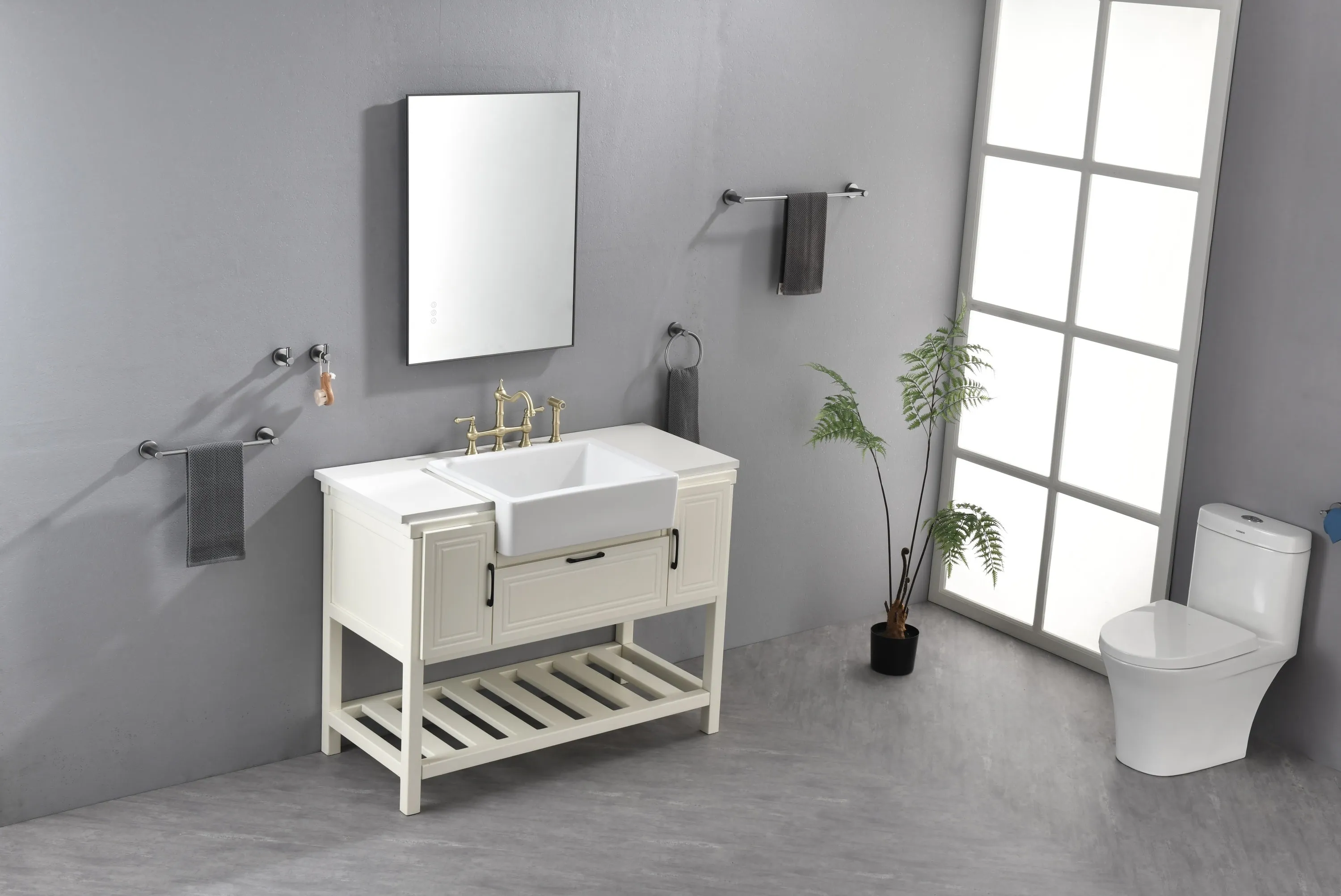 Super Bright Led Bathroom Mirror with Lights,Metal Frame Mirror Wall Mounted Lighted Vanity Mirrors Dimmable Led Mirror for Makeup,Horizontal or vertical/GunGray Metal