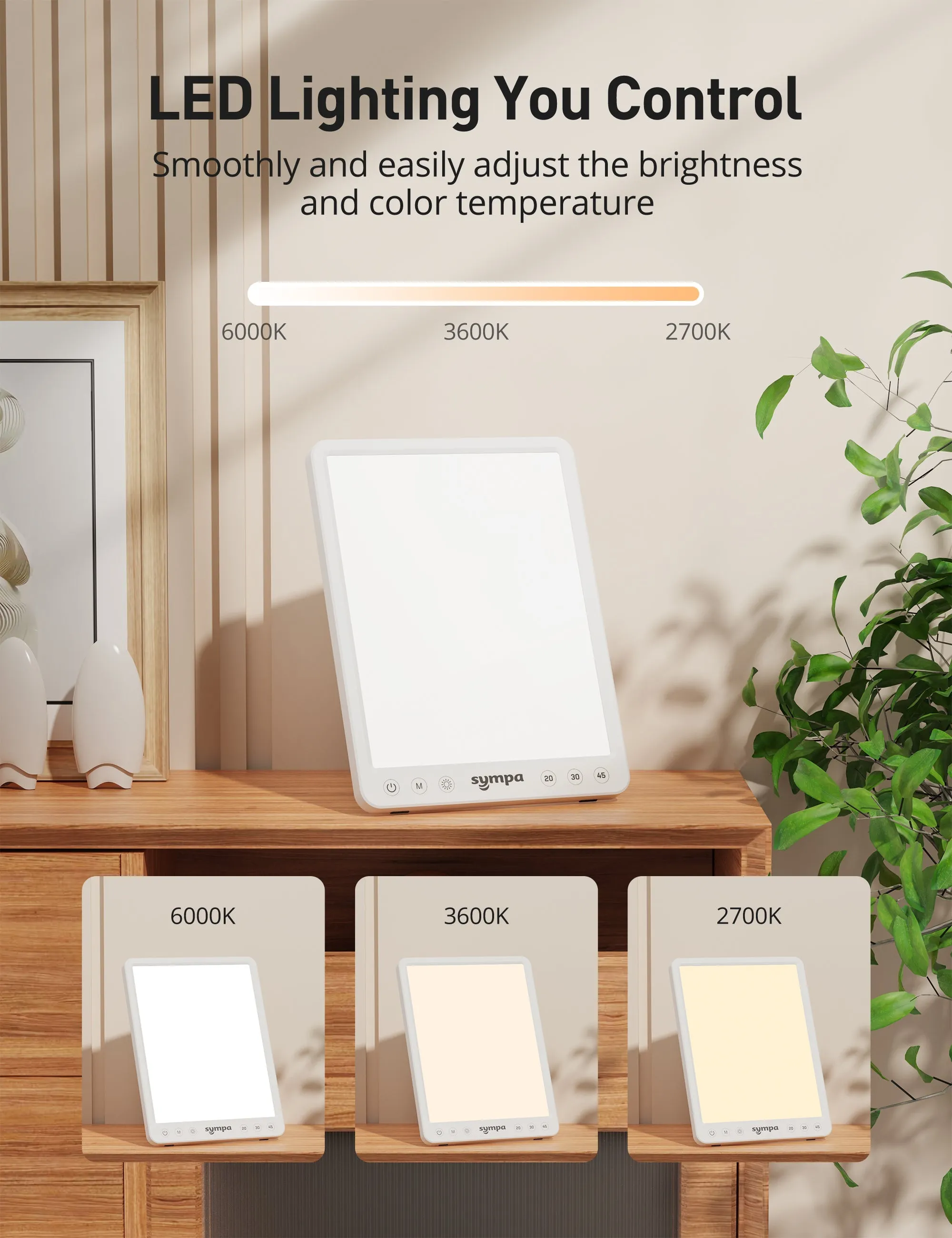Sympa 10,000 Lux Therapy Light CL033, With 3 Settings