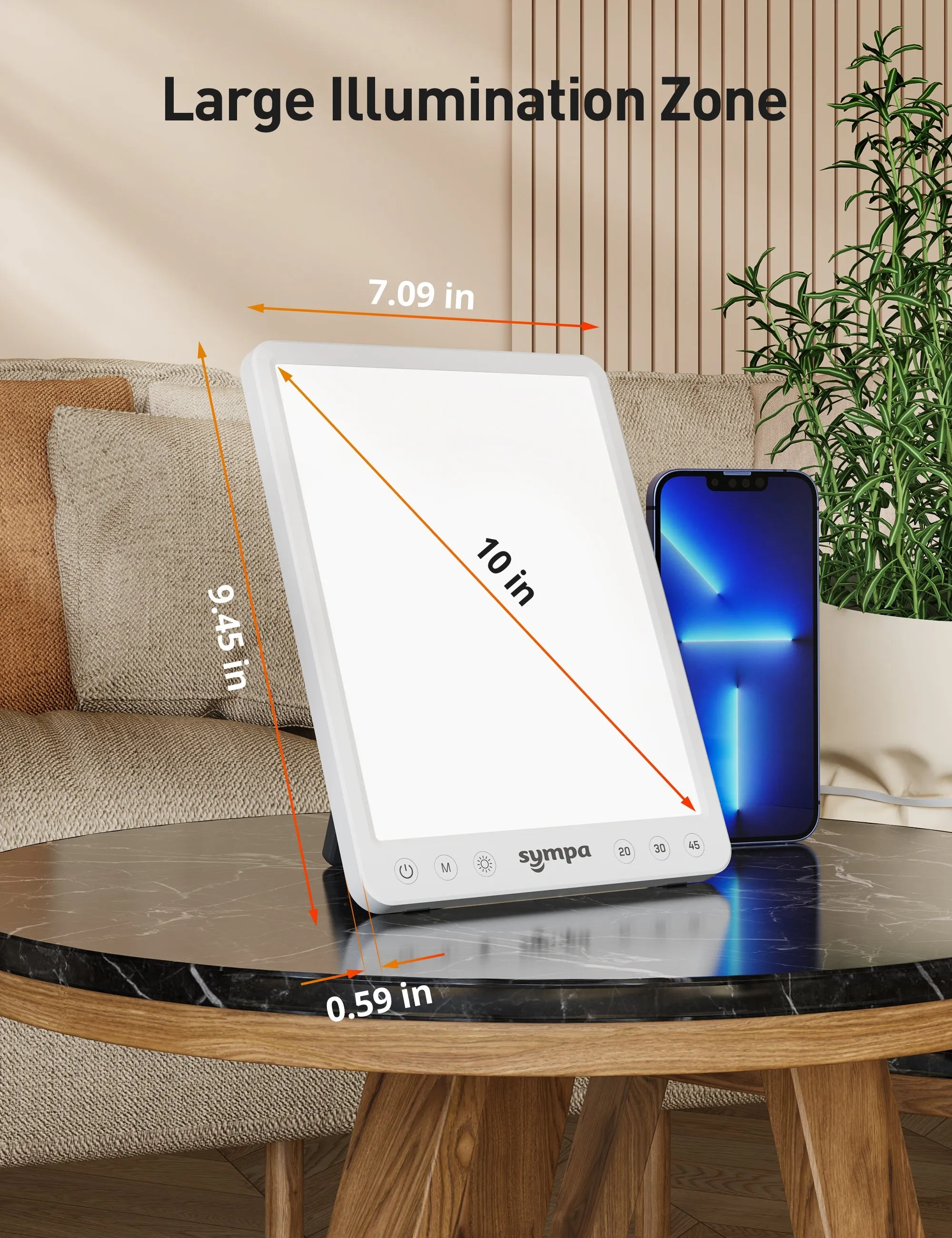 Sympa 10,000 Lux Therapy Light CL033, With 3 Settings