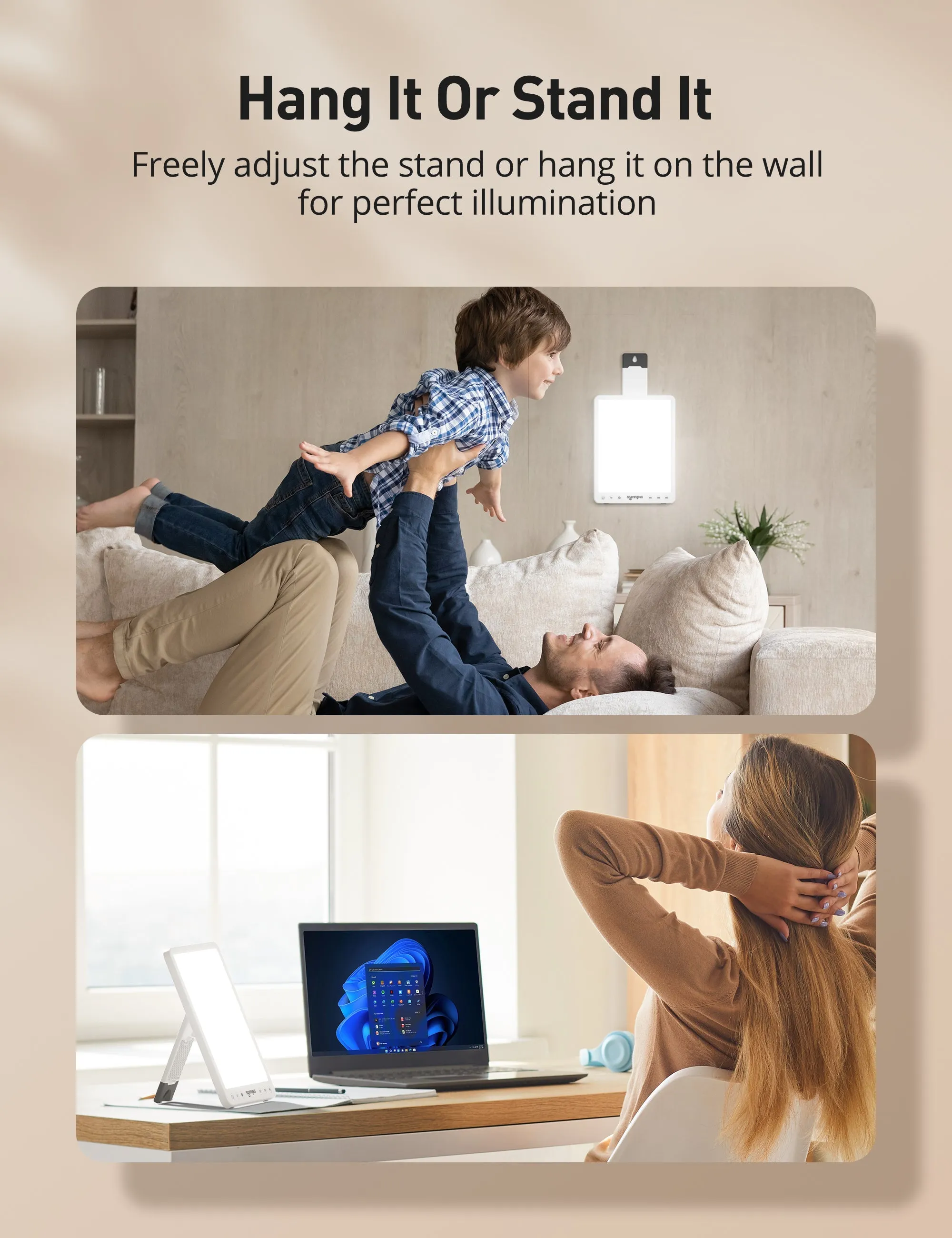 Sympa 10,000 Lux Therapy Light CL033, With 3 Settings