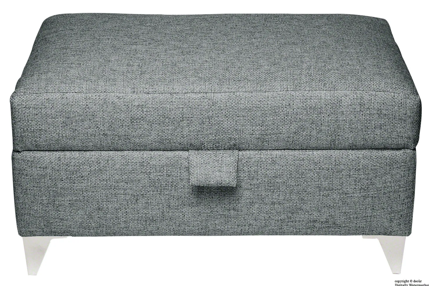 The Revive Chenille Ottoman - Steel