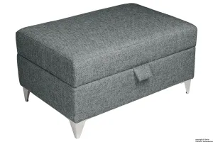 The Revive Chenille Ottoman - Steel