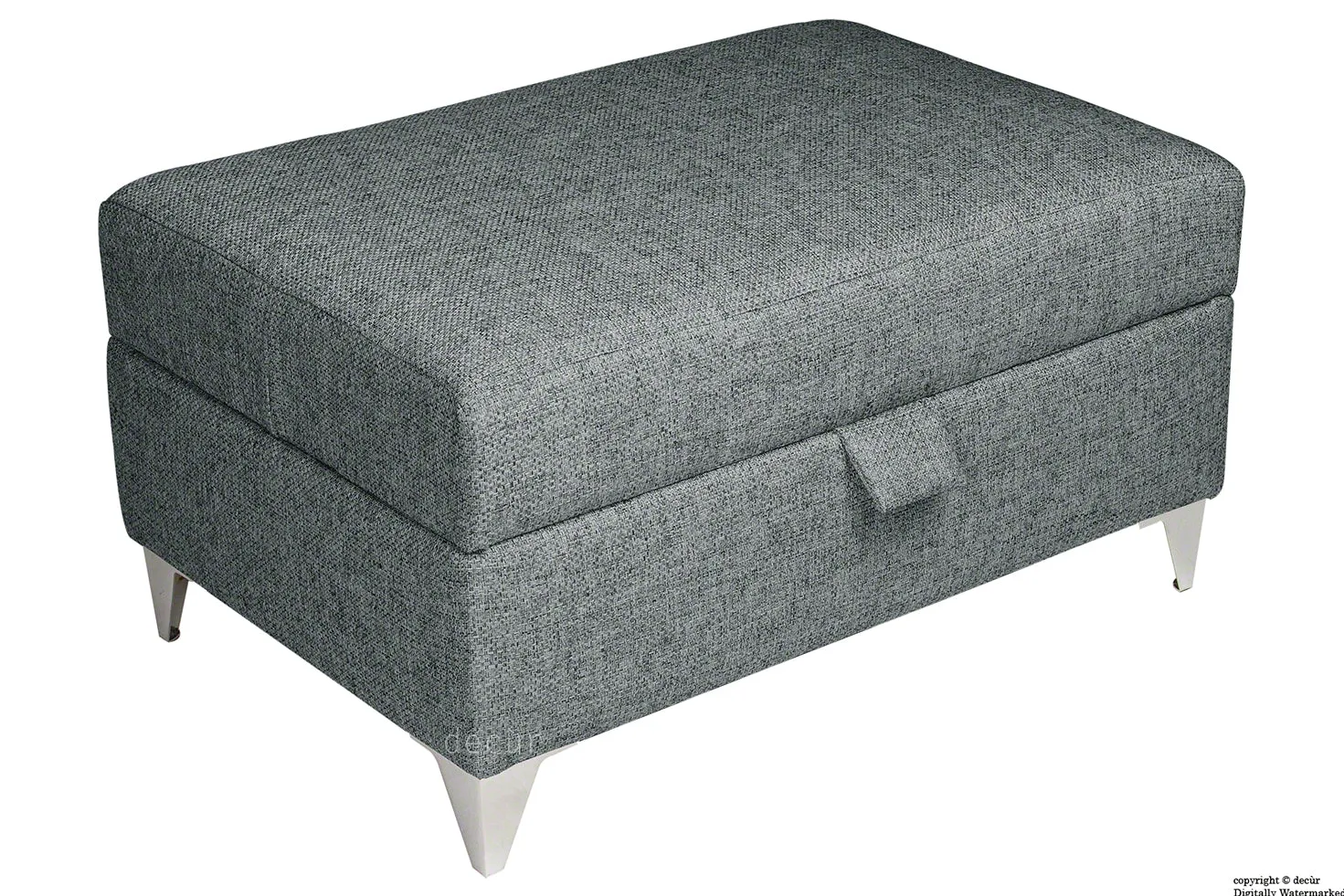 The Revive Chenille Ottoman - Steel
