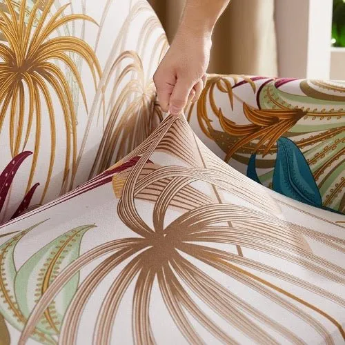 Three Seater Leaves Design, Stretchable Sofa Cover.