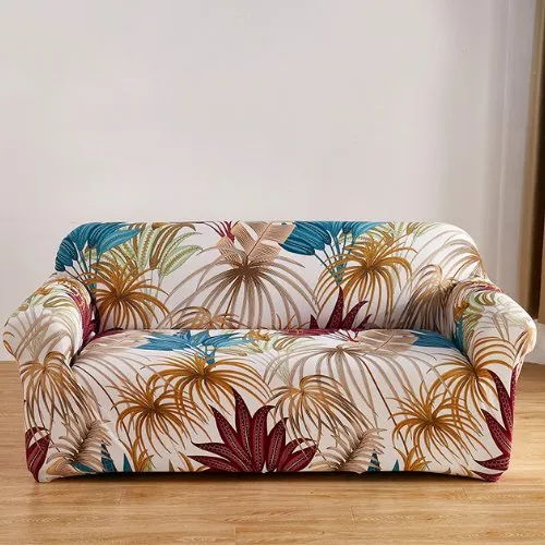 Three Seater Leaves Design, Stretchable Sofa Cover.