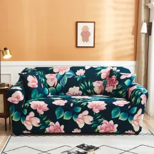 Three Seater Slipcover Pink Floral Design.