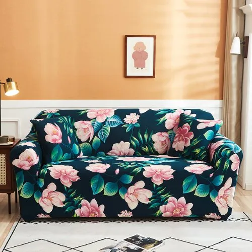 Three Seater Slipcover Pink Floral Design.