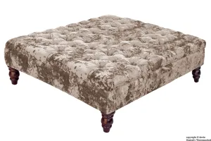Tiffany Buttoned Crushed Velvet Footstool Large - Charm with Optional Storage