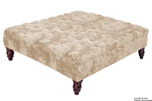 Tiffany Buttoned Crushed Velvet Footstool Large - Elder with Optional Storage