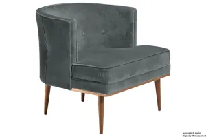 Tomas Scandinavian Velvet Arm Chair - Slate Grey