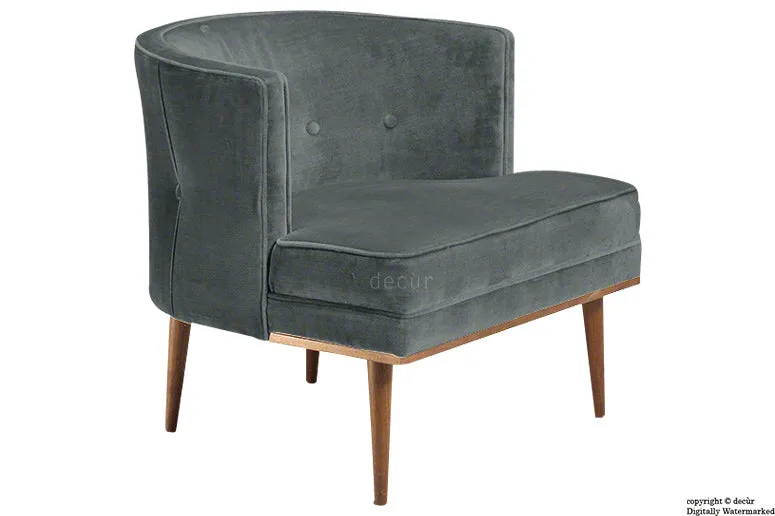 Tomas Scandinavian Velvet Arm Chair - Slate Grey