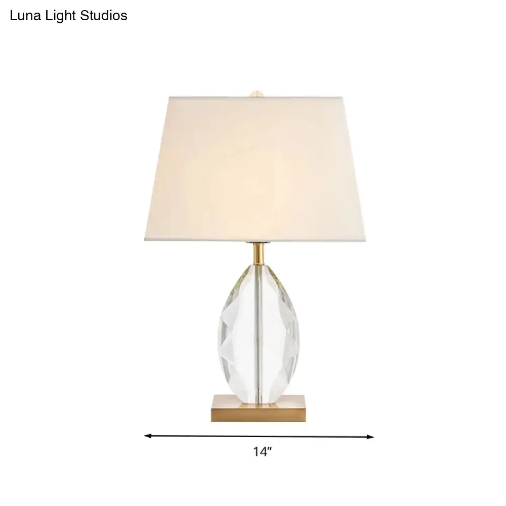 Traditional Oval Table Lamp with White Crystal Night Light