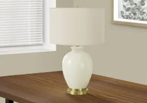 Transitional Ivory/Cream Ceramic Table Lamp - 26"H, Lighting