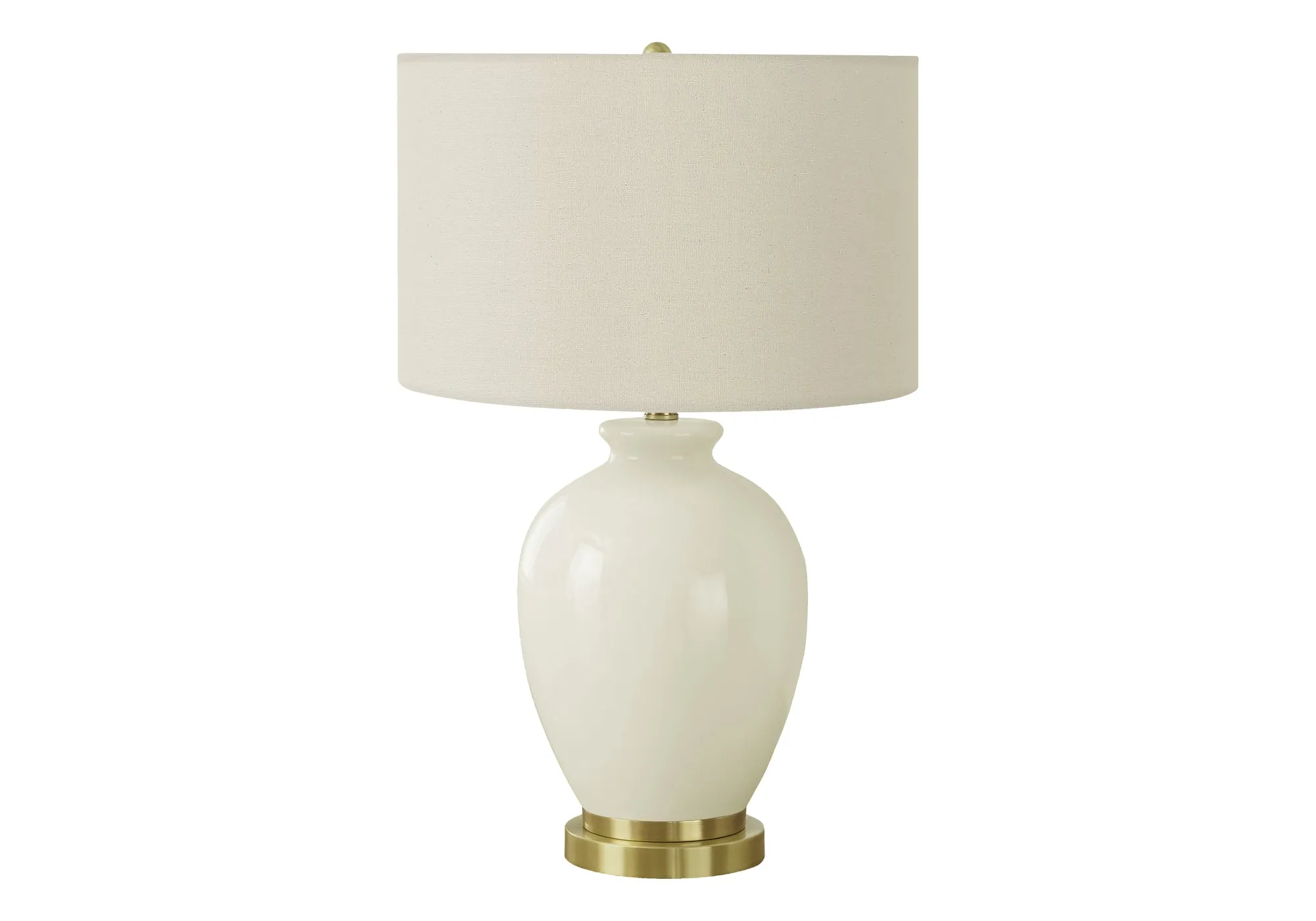 Transitional Ivory/Cream Ceramic Table Lamp - 26"H, Lighting