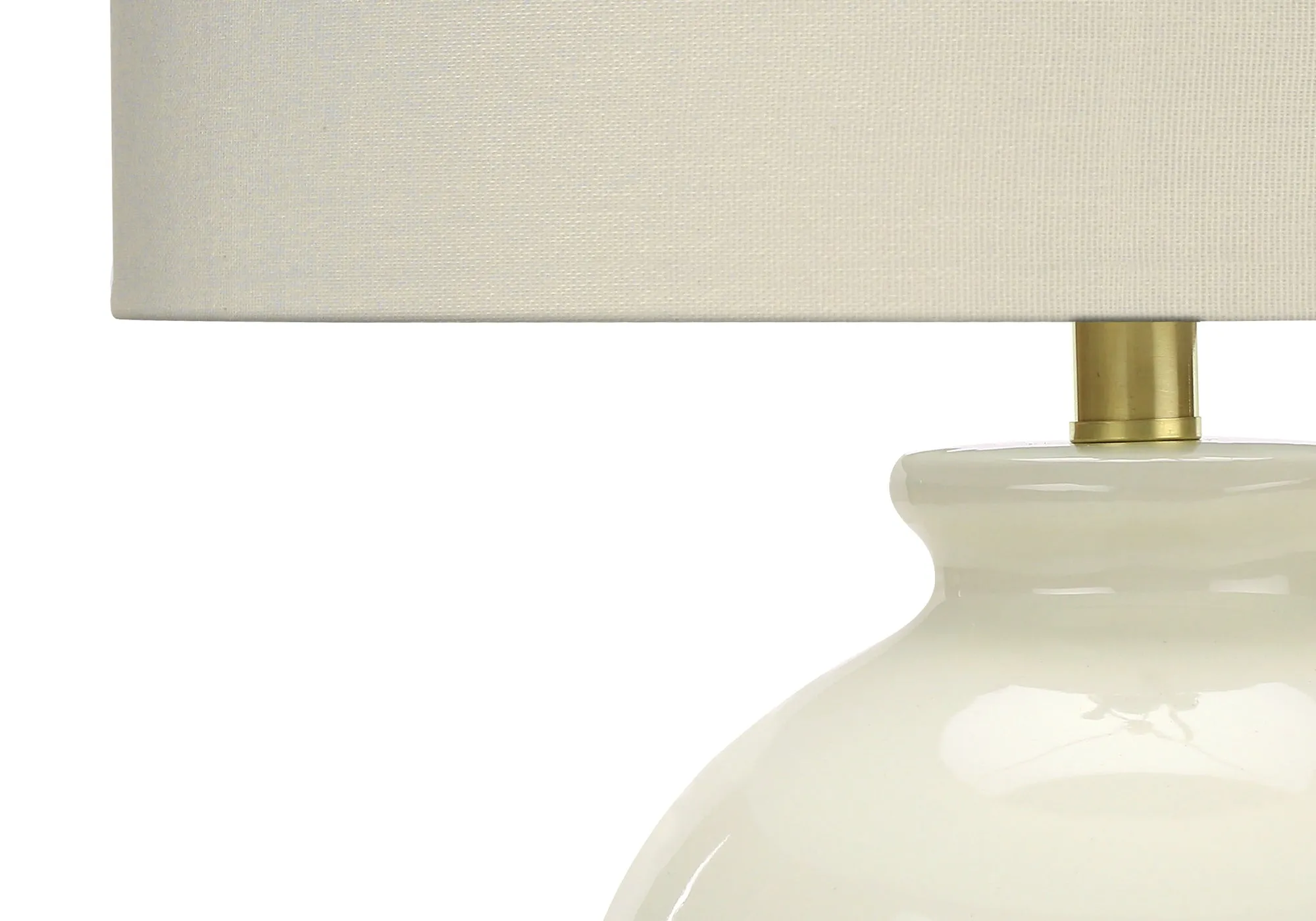 Transitional Ivory/Cream Ceramic Table Lamp - 26"H, Lighting