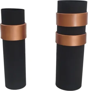 Tube Vases Black S/2