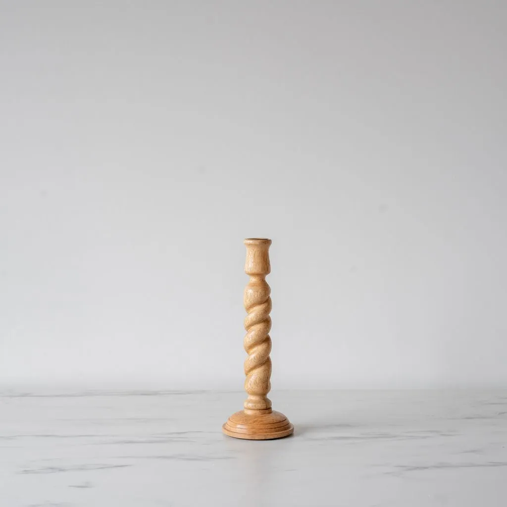 Twisted Mango Wood Candle Holder