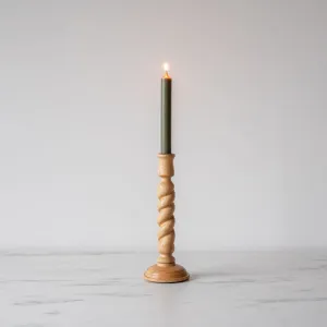 Twisted Mango Wood Candle Holder
