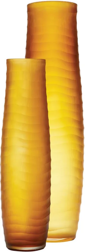 Umber Matte Cut Vases - (Set of 2)