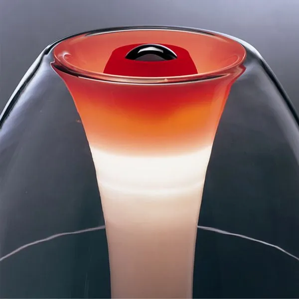 Unusual modern Murano glass table lamp with red and blue filters