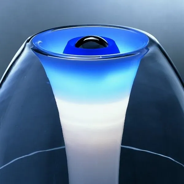 Unusual modern Murano glass table lamp with red and blue filters