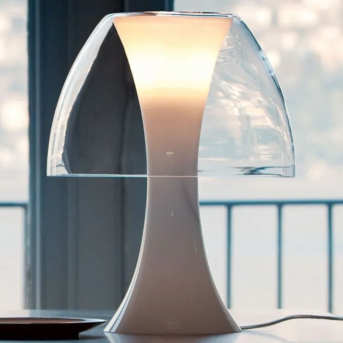 Unusual modern Murano glass table lamp with red and blue filters
