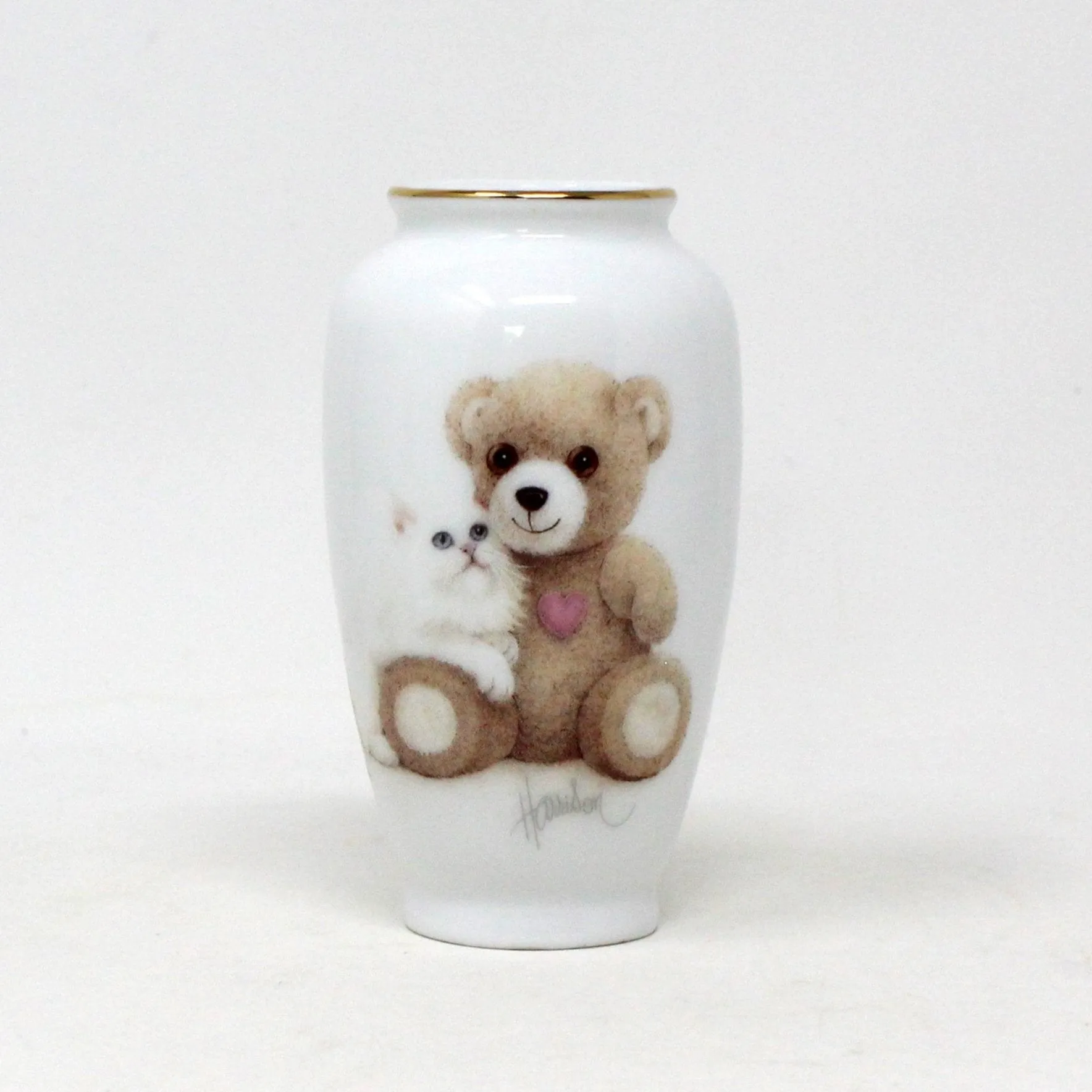 Vases, OMC Otagiri, Bear with Cat, Bob Harrison Designs, Set of 3, Japan, Vintage