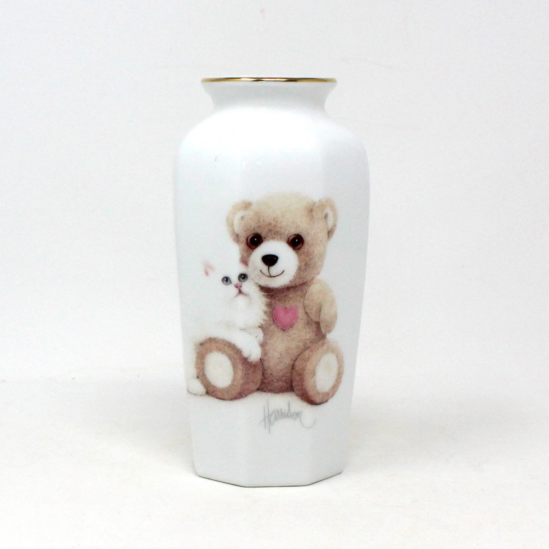 Vases, OMC Otagiri, Bear with Cat, Bob Harrison Designs, Set of 3, Japan, Vintage