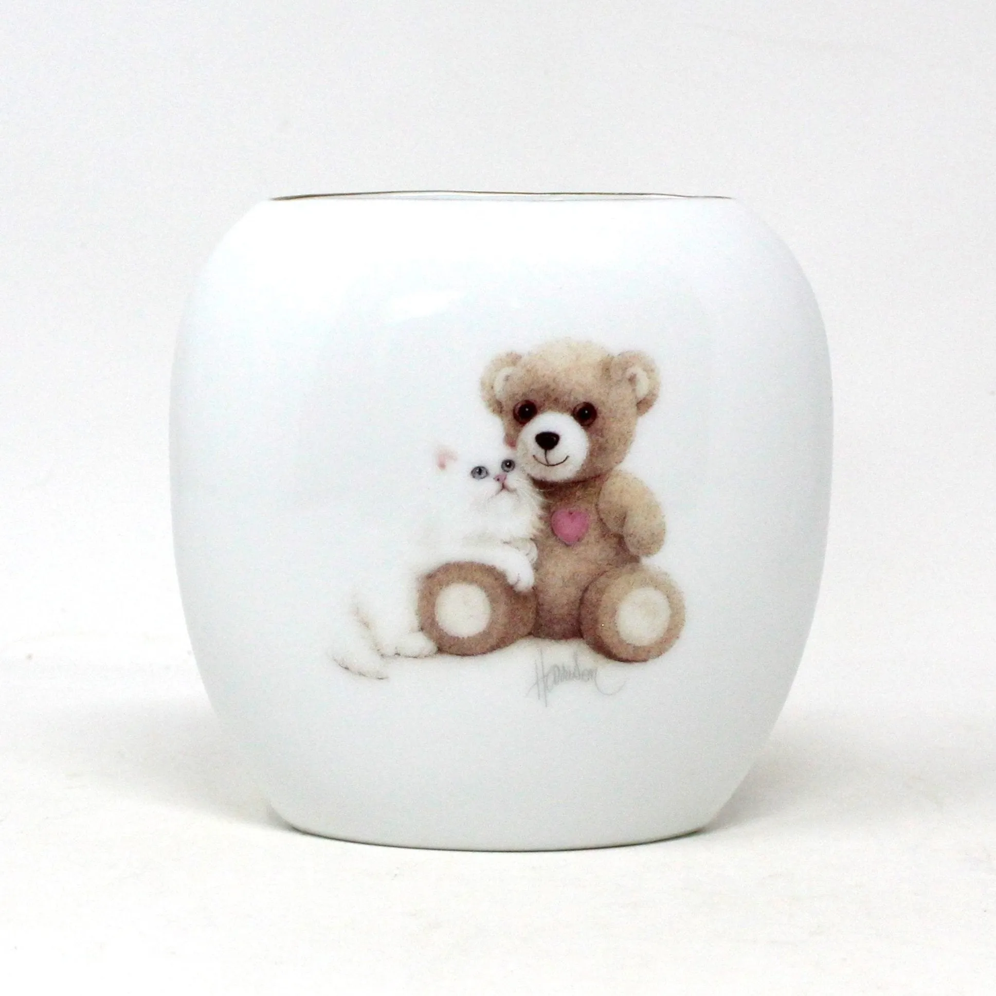 Vases, OMC Otagiri, Bear with Cat, Bob Harrison Designs, Set of 3, Japan, Vintage
