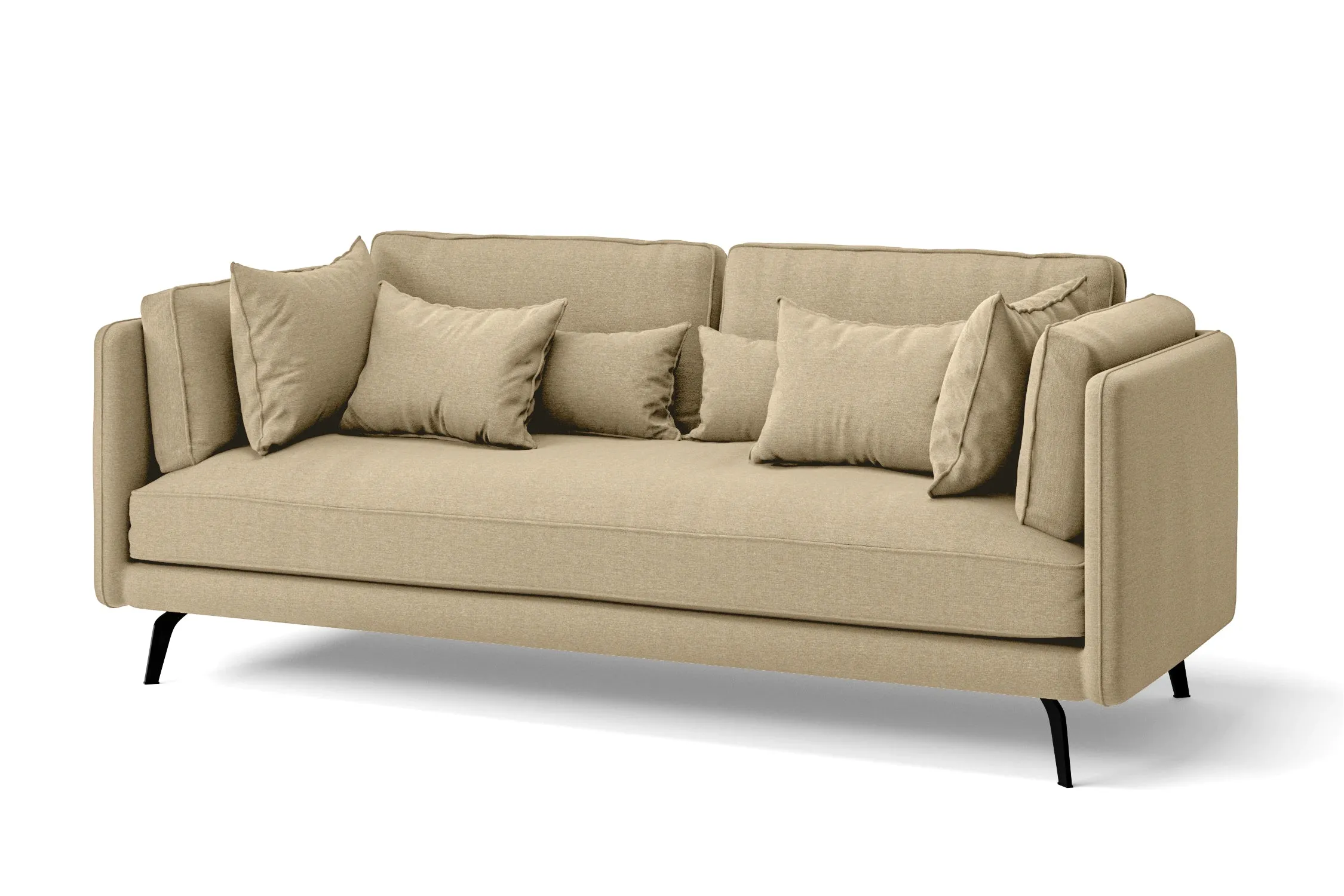 Velletri 3 Seater Sofa Beige Linen Fabric