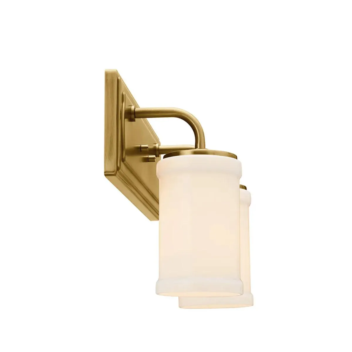 Vetivene 15 In 2-Lights Bathroom Vanity Light With Opal Glass, Gold Finish