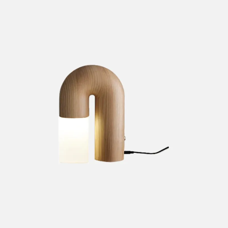 Vintage Ash Wood Table Lamp