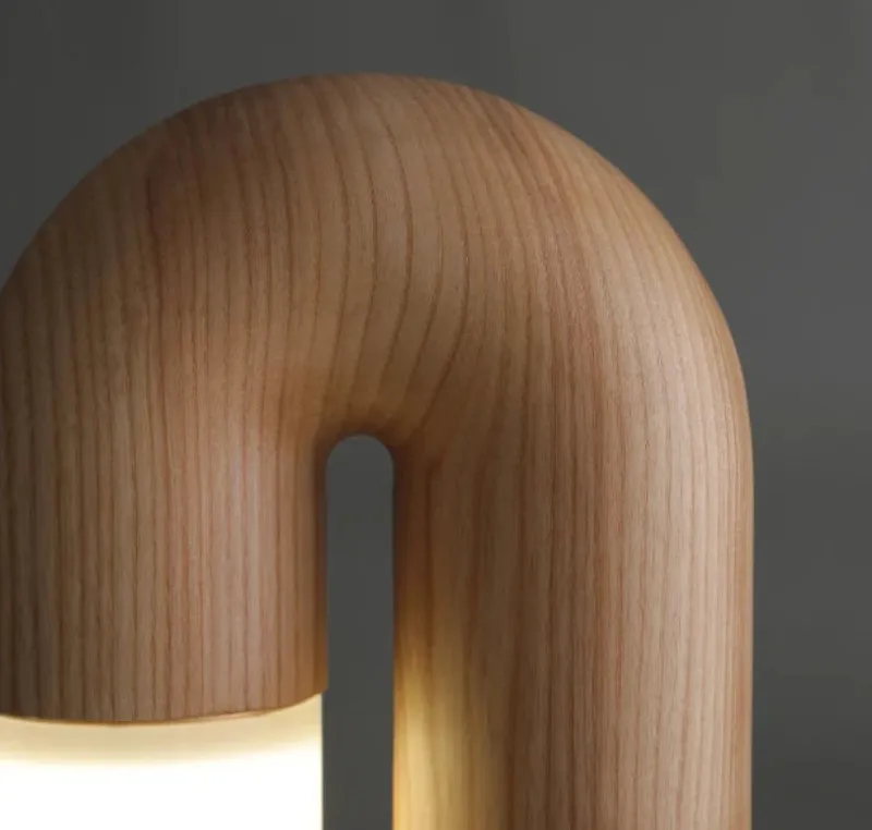 Vintage Ash Wood Table Lamp
