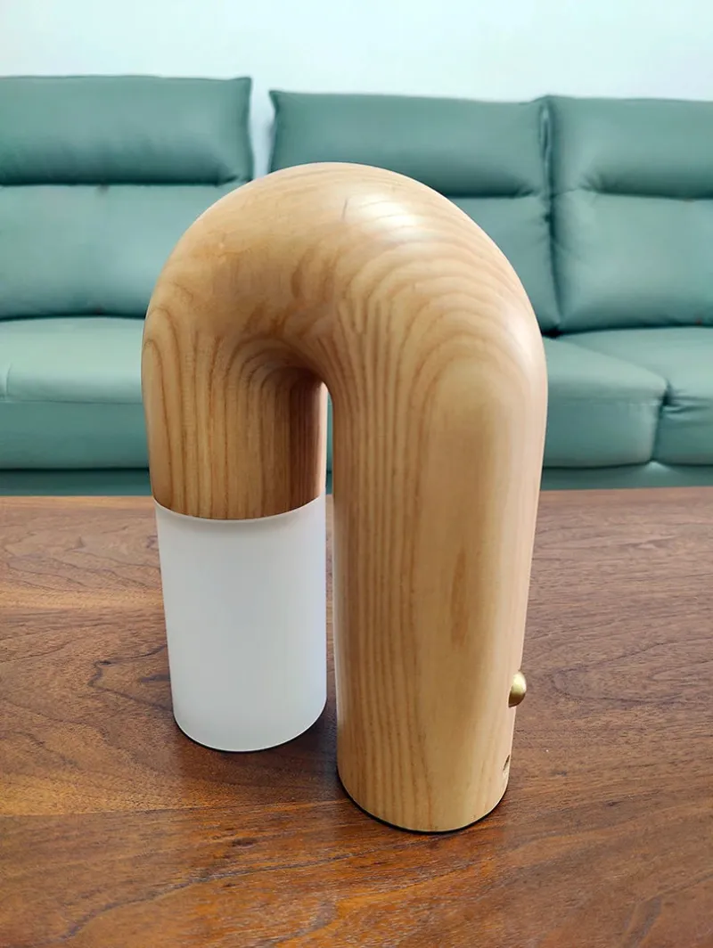 Vintage Ash Wood Table Lamp