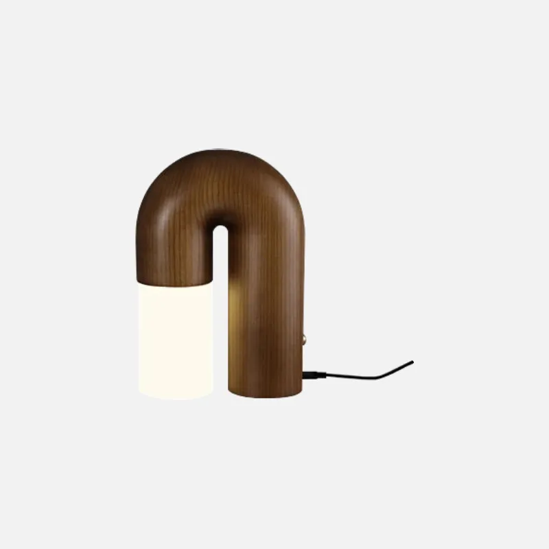 Vintage Ash Wood Table Lamp