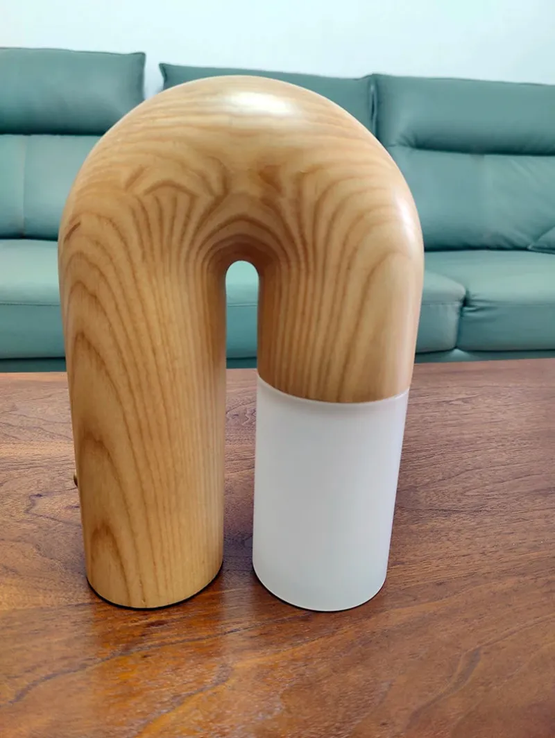 Vintage Ash Wood Table Lamp