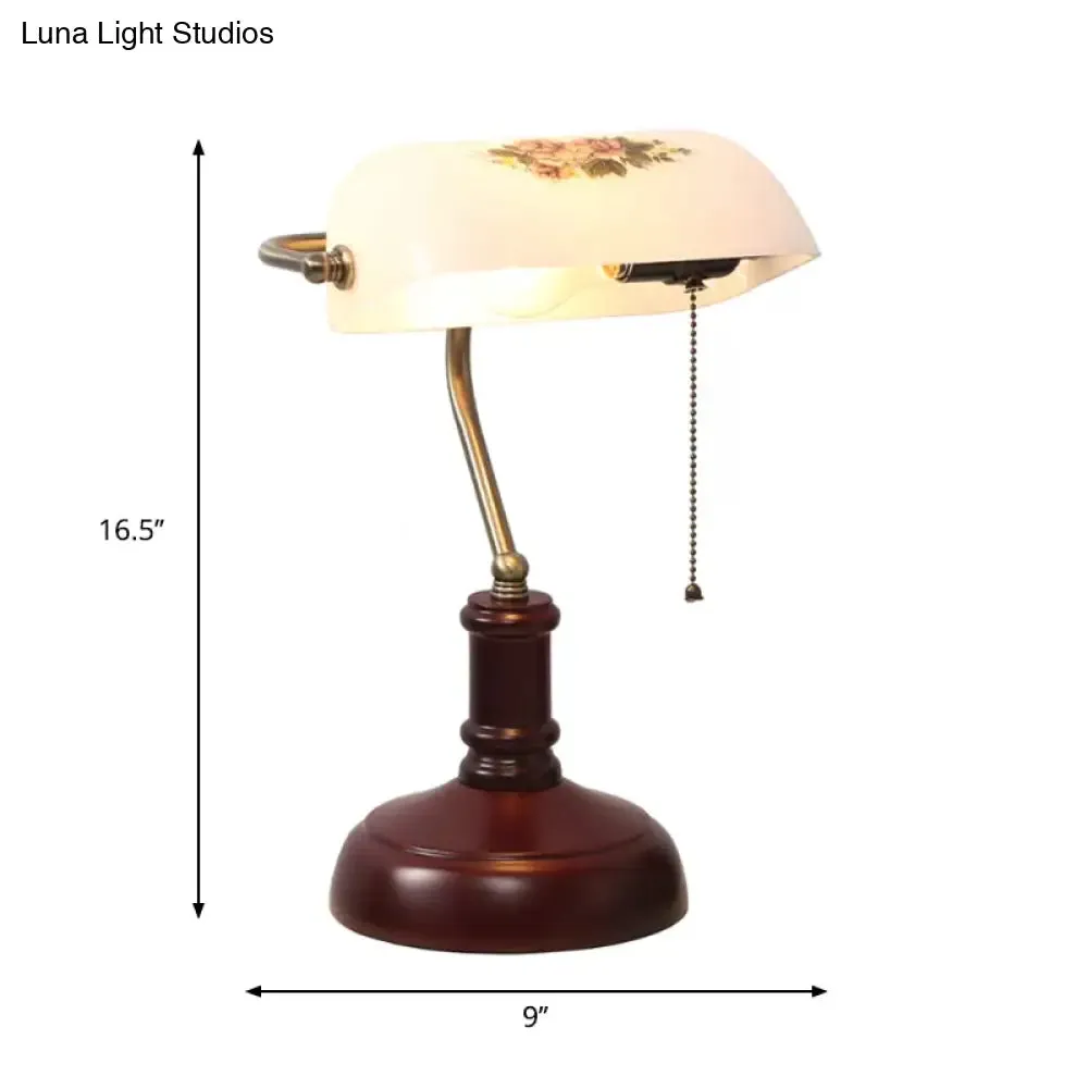 Vintage Crystal 1-Light Table Lamp in Red Brown - Bedside Nightstand